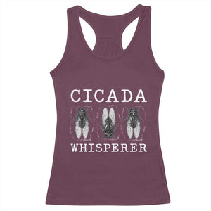 Funny Cicada Whisperer Racerback Tank Top Periodical Cicada Swarm TS11 Maroon Print Your Wear