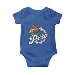 Funny Cinco De Mayo Baby Onesie Borracho Pero Buen Muchacho Mexican Skeleton With Beers TS11 Royal Blue Print Your Wear