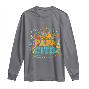 Funny Cinco De Mayo Father's Day Mexican Papacito Long Sleeve Shirt Sombrero Hat TS11 Charcoal Print Your Wear