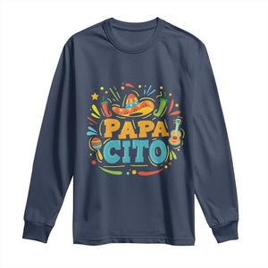 Funny Cinco De Mayo Father's Day Mexican Papacito Long Sleeve Shirt Sombrero Hat TS11 Navy Print Your Wear