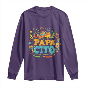 Funny Cinco De Mayo Father's Day Mexican Papacito Long Sleeve Shirt Sombrero Hat TS11 Purple Print Your Wear