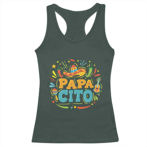 Funny Cinco De Mayo Father's Day Mexican Papacito Racerback Tank Top Sombrero Hat TS11 Dark Forest Green Print Your Wear