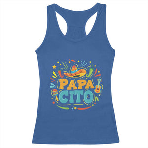 Funny Cinco De Mayo Father's Day Mexican Papacito Racerback Tank Top Sombrero Hat TS11 Royal Blue Print Your Wear