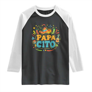 Funny Cinco De Mayo Father's Day Mexican Papacito Raglan Shirt Sombrero Hat TS11 Black White Print Your Wear