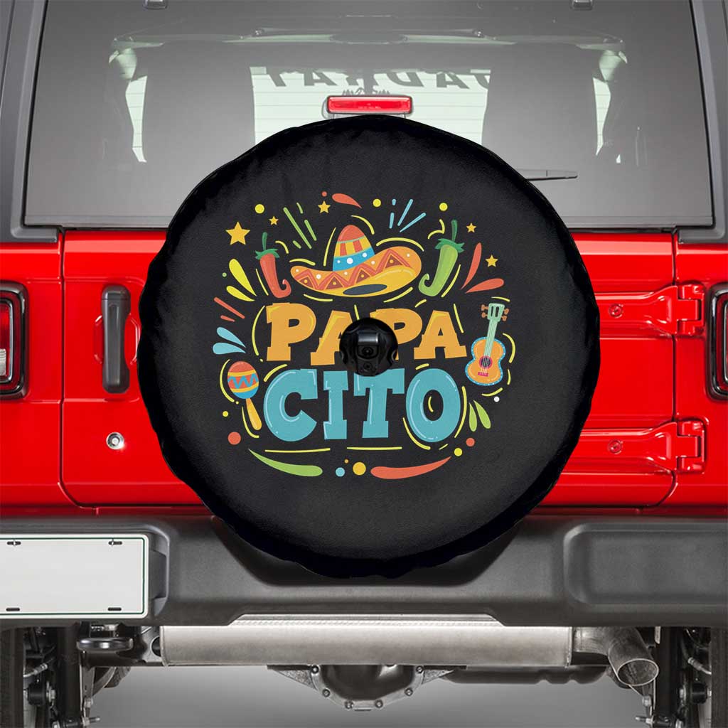 Funny Cinco De Mayo Father's Day Mexican Papacito Spare Tire Cover Sombrero Hat TS11 Black Print Your Wear
