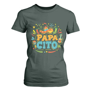 Funny Cinco De Mayo Father's Day Mexican Papacito T Shirt For Women Sombrero Hat TS11 Dark Forest Green Print Your Wear
