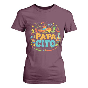 Funny Cinco De Mayo Father's Day Mexican Papacito T Shirt For Women Sombrero Hat TS11 Maroon Print Your Wear