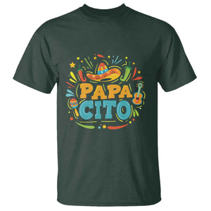 Funny Cinco De Mayo Father's Day Mexican Papacito T Shirt Sombrero Hat TS11 Dark Forest Green Print Your Wear