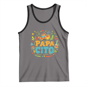 Funny Cinco De Mayo Father's Day Mexican Papacito Tank Top Sombrero Hat TS11 Deep Heather Black Print Your Wear