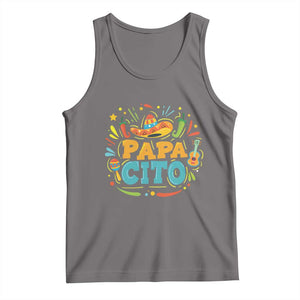 Funny Cinco De Mayo Father's Day Mexican Papacito Tank Top Sombrero Hat TS11 Deep Heather Print Your Wear