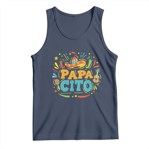 Funny Cinco De Mayo Father's Day Mexican Papacito Tank Top Sombrero Hat TS11 Navy Print Your Wear