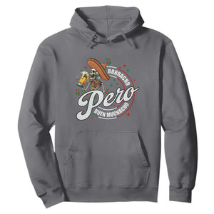 Funny Cinco De Mayo Hoodie Borracho Pero Buen Muchacho Mexican Skeleton With Beers TS11 Charcoal Print Your Wear
