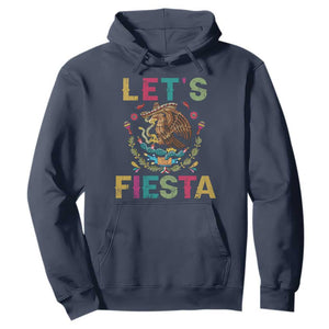 Funny Cinco De Mayo Hoodie Let's Fiesta Golden Eagle Mexico Flag TS11 Navy Print Your Wear