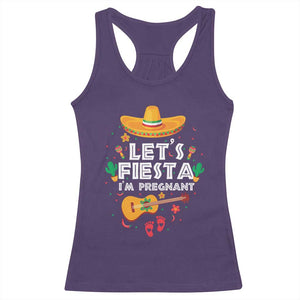 Funny Cinco De Mayo Pregnancy Announcement Racerback Tank Top Let's Fiesta I'm Pregnant Mexico Festival TS11 Purple Print Your Wear