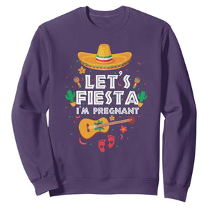 Funny Cinco De Mayo Pregnancy Announcement Sweatshirt Let's Fiesta I'm Pregnant Mexico Festival TS11 Purple Print Your Wear
