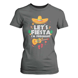 Funny Cinco De Mayo Pregnancy Announcement T Shirt For Women Let's Fiesta I'm Pregnant Mexico Festival TS11 Dark Heather Print Your Wear