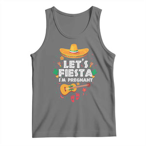 Funny Cinco De Mayo Pregnancy Announcement Tank Top Let's Fiesta I'm Pregnant Mexico Festival TS11 Black Heather Print Your Wear