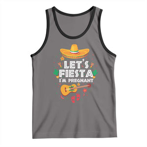 Funny Cinco De Mayo Pregnancy Announcement Tank Top Let's Fiesta I'm Pregnant Mexico Festival TS11 Deep Heather Black Print Your Wear