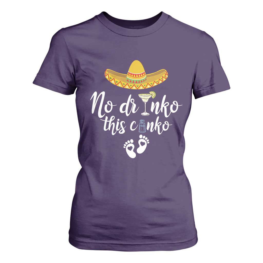 Funny Cinco De Mayo Pregnancy Reveal T Shirt For Women No Drinko This Cinko Sombrero Hat TS11 Purple Print Your Wear