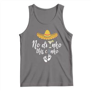 Funny Cinco De Mayo Pregnancy Reveal Tank Top No Drinko This Cinko Sombrero Hat TS11 Deep Heather Print Your Wear