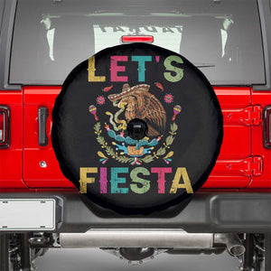 Funny Cinco De Mayo Spare Tire Cover Let's Fiesta Golden Eagle Mexico Flag TS11 Black Print Your Wear