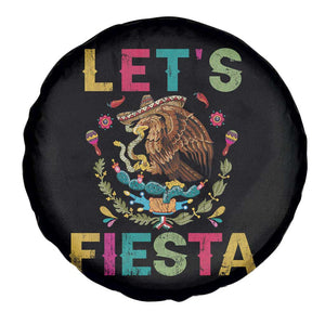 Funny Cinco De Mayo Spare Tire Cover Let's Fiesta Golden Eagle Mexico Flag TS11 Print Your Wear