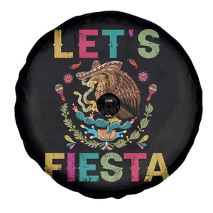 Funny Cinco De Mayo Spare Tire Cover Let's Fiesta Golden Eagle Mexico Flag TS11 Print Your Wear