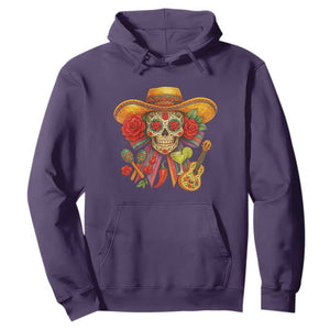 Funny Cinco De Mayo Sugar Skull Sombrero Hat Bow Hoodie TS11 Purple Print Your Wear