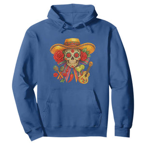 Funny Cinco De Mayo Sugar Skull Sombrero Hat Bow Hoodie TS11 Royal Blue Print Your Wear