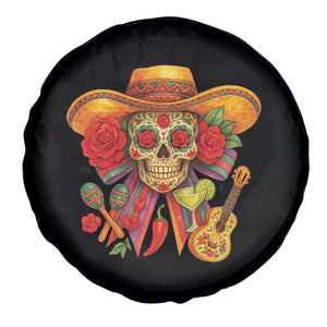 Funny Cinco De Mayo Sugar Skull Sombrero Hat Bow Spare Tire Cover TS11 Print Your Wear