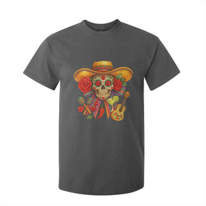 Funny Cinco De Mayo Sugar Skull Sombrero Hat Bow T Shirt For Kid TS11 Dark Heather Print Your Wear