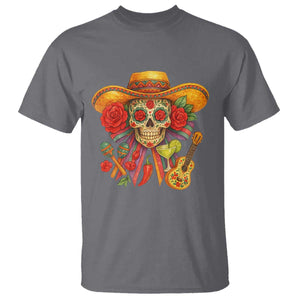 Funny Cinco De Mayo Sugar Skull Sombrero Hat Bow T Shirt TS11 Charcoal Print Your Wear