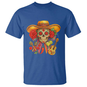 Funny Cinco De Mayo Sugar Skull Sombrero Hat Bow T Shirt TS11 Royal Blue Print Your Wear
