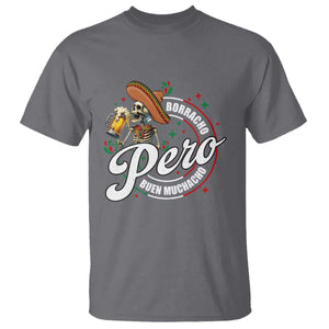 Funny Cinco De Mayo T Shirt Borracho Pero Buen Muchacho Mexican Skeleton With Beers TS11 Charcoal Print Your Wear