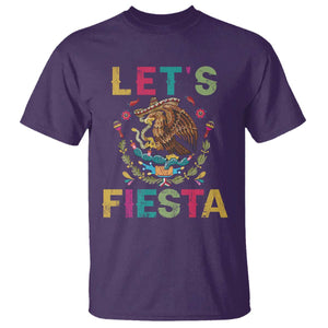 Funny Cinco De Mayo T Shirt Let's Fiesta Golden Eagle Mexico Flag TS11 Purple Print Your Wear