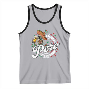 Funny Cinco De Mayo Tank Top Borracho Pero Buen Muchacho Mexican Skeleton With Beers TS11 Athletic Heather Black Print Your Wear