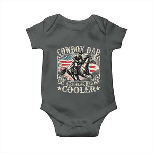 Funny Cowboy Dad Like A Regular Dad But Cooler Baby Onesie Western Country Dad Father's Day TS11 Dark Heather Print Your Wear