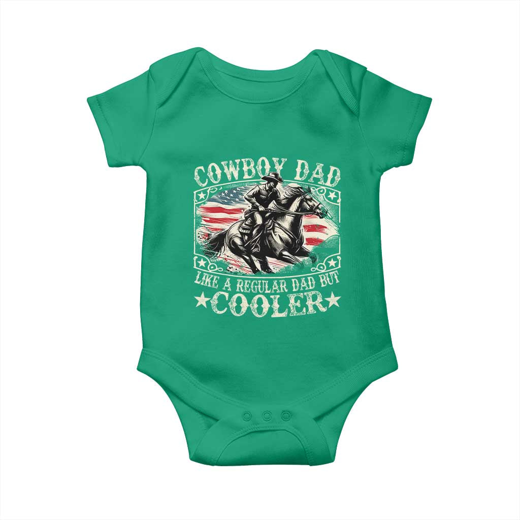 Funny Cowboy Dad Like A Regular Dad But Cooler Baby Onesie Western Country Dad Father's Day TS11 Irish Green Print Your Wear