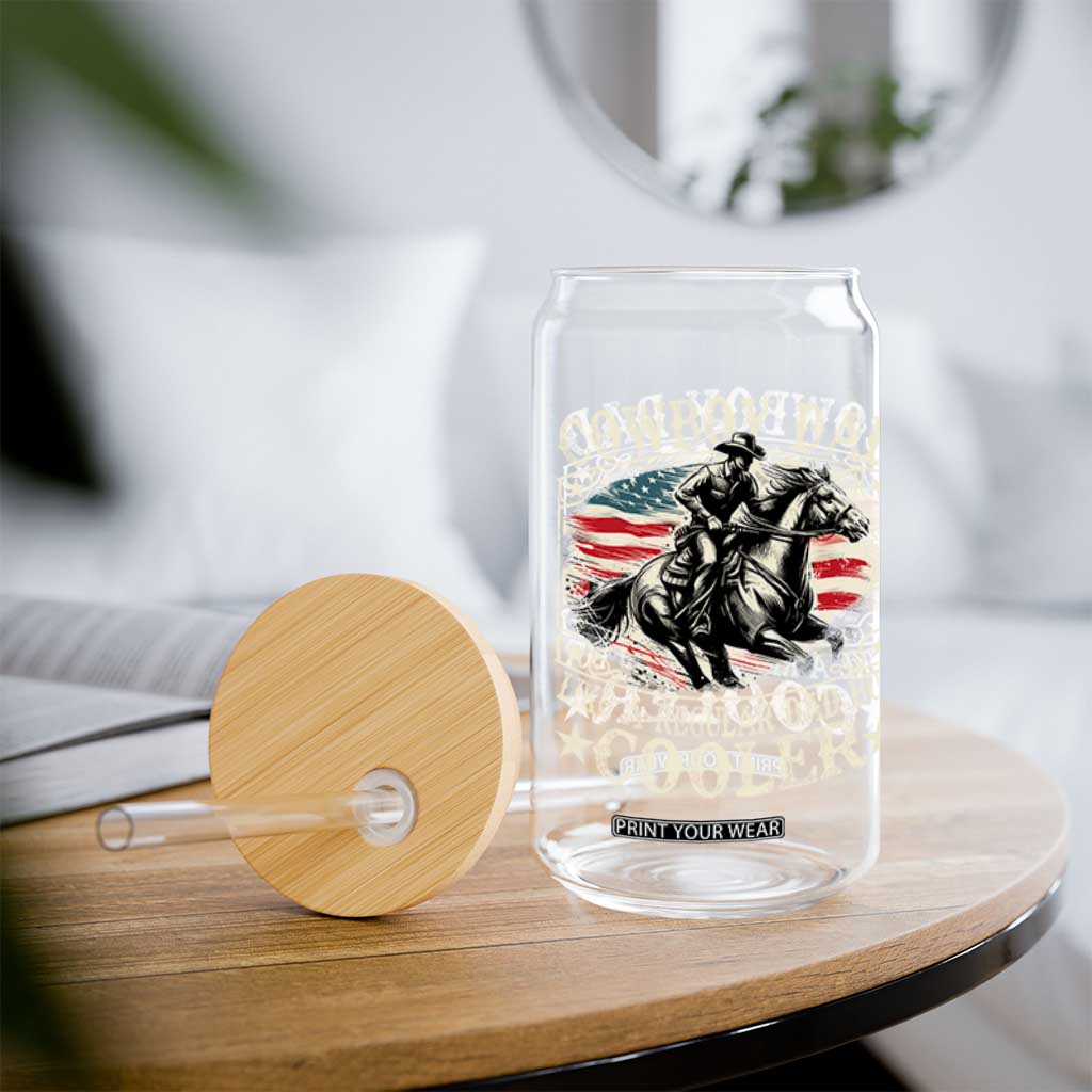 Funny Cowboy Dad Like A Regular Dad But Cooler Glass Can Western Country Dad Fathers Day TS11 Print Your Wear