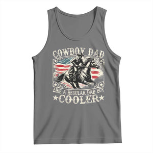 Funny Cowboy Dad Like A Regular Dad But Cooler Tank Top Western Country Dad Father's Day TS11 Black Heather Print Your Wear