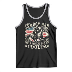 Funny Cowboy Dad Like A Regular Dad But Cooler Tank Top Western Country Dad Father's Day TS11 Black Athletic Heather Print Your Wear