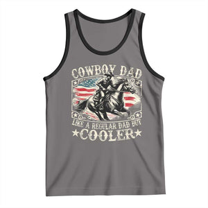 Funny Cowboy Dad Like A Regular Dad But Cooler Tank Top Western Country Dad Father's Day TS11 Deep Heather Black Print Your Wear