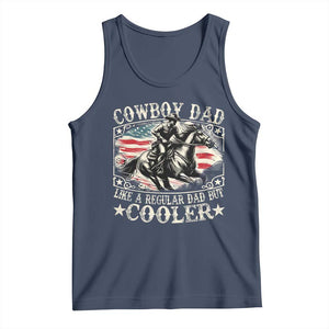 Funny Cowboy Dad Like A Regular Dad But Cooler Tank Top Western Country Dad Father's Day TS11 Navy Print Your Wear