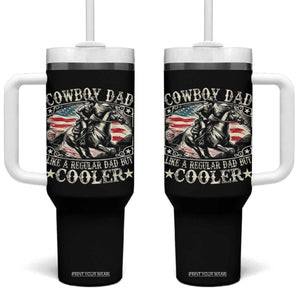 Funny Cowboy Dad Like A Regular Dad But Cooler Tumbler With Handle Western Country Dad Fathers Day TS11 One Size: 40 oz Black Print Your Wear