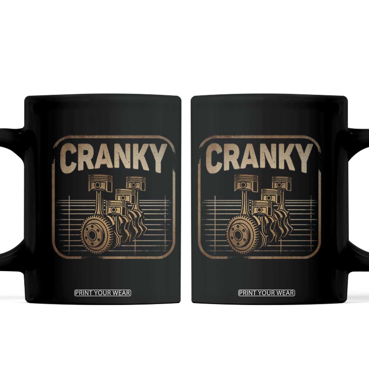 Funny Cranky Car Engine Crankshaft Cars Lover Mechanics Coffee Mug Fathers Day TS11 Black Print Your Wear