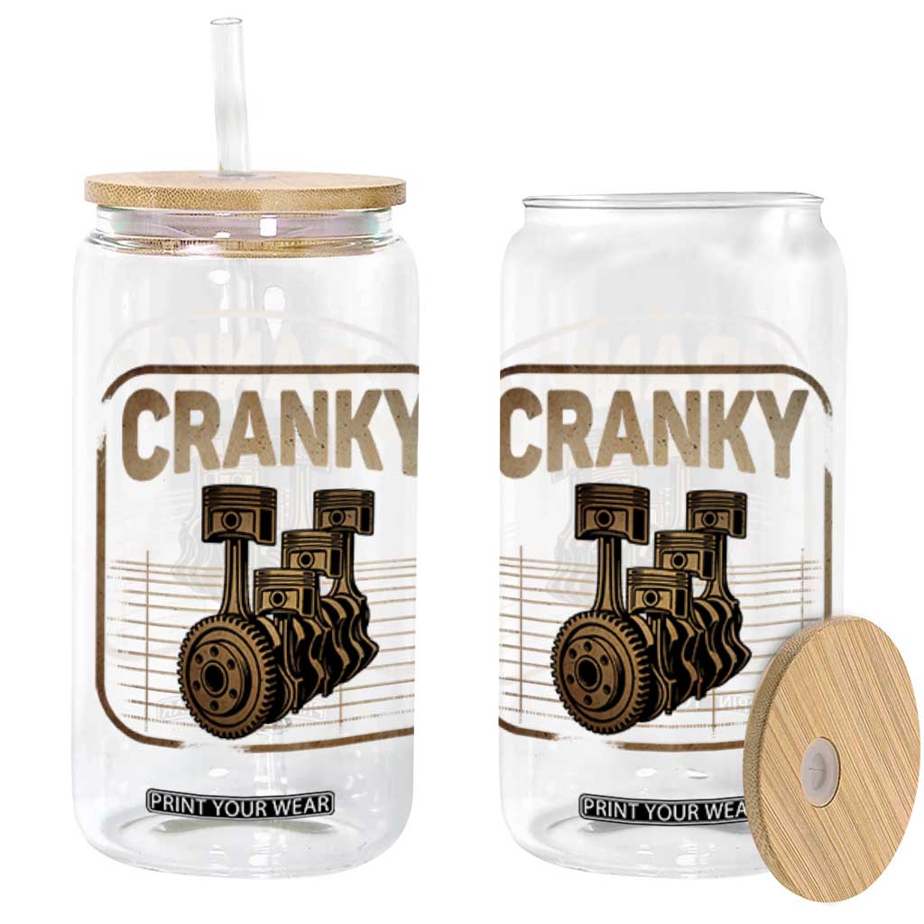 Funny Cranky Car Engine Crankshaft Cars Lover Mechanics Glass Can Fathers Day TS11 Black Print Your Wear