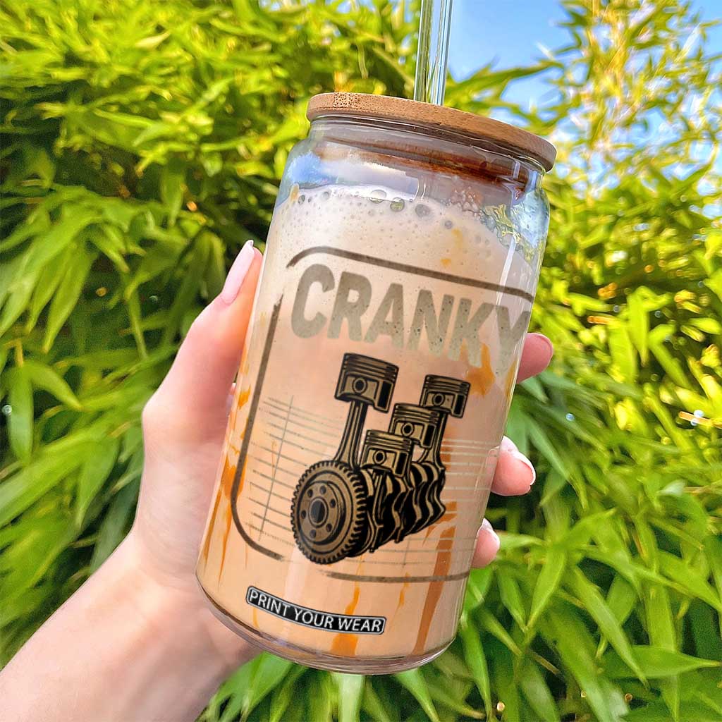 Funny Cranky Car Engine Crankshaft Cars Lover Mechanics Glass Can Fathers Day TS11 Print Your Wear