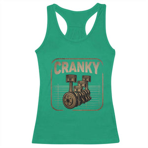 Funny Cranky Car Engine Crankshaft Cars Lover Mechanics Racerback Tank Top Fathers Day TS11 Irish Green Print Your Wear