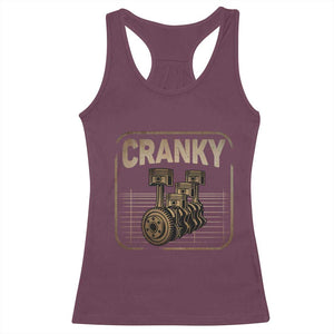 Funny Cranky Car Engine Crankshaft Cars Lover Mechanics Racerback Tank Top Fathers Day TS11 Maroon Print Your Wear