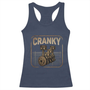 Funny Cranky Car Engine Crankshaft Cars Lover Mechanics Racerback Tank Top Fathers Day TS11 Navy Print Your Wear